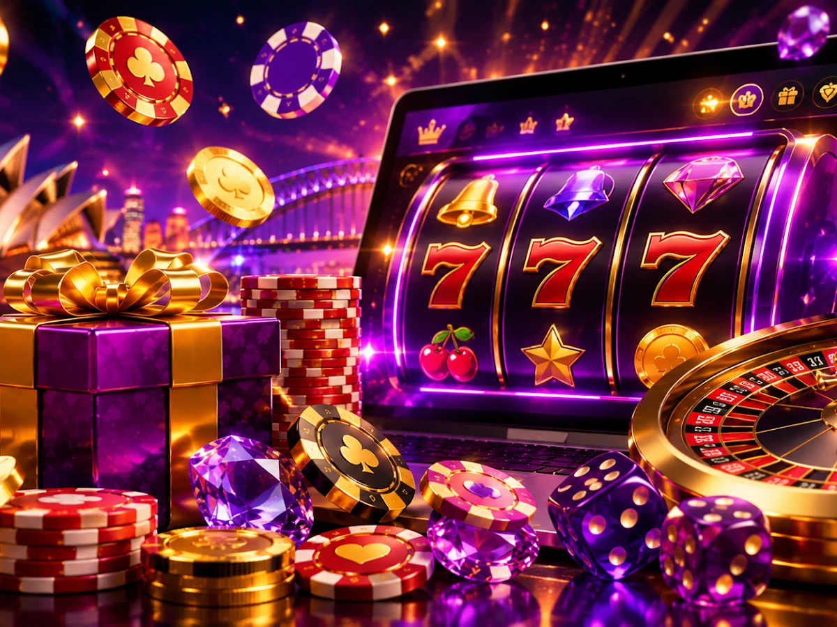 Tampilan permainan slot dengan reel dan simbol berwarna