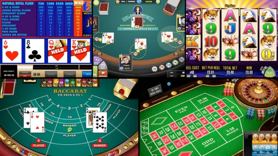 Antarmuka kasino mobile dengan meja permainan digital